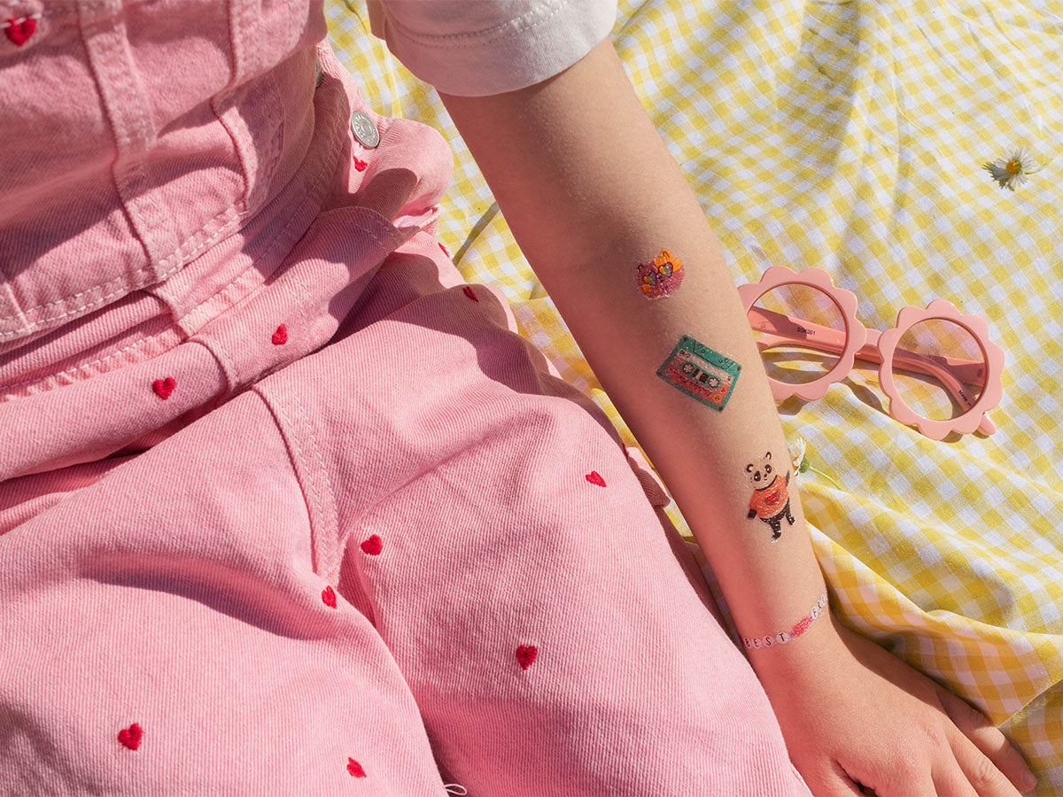 achat Pochette de 40 Tattoos Paillettes néon rose - California Dream