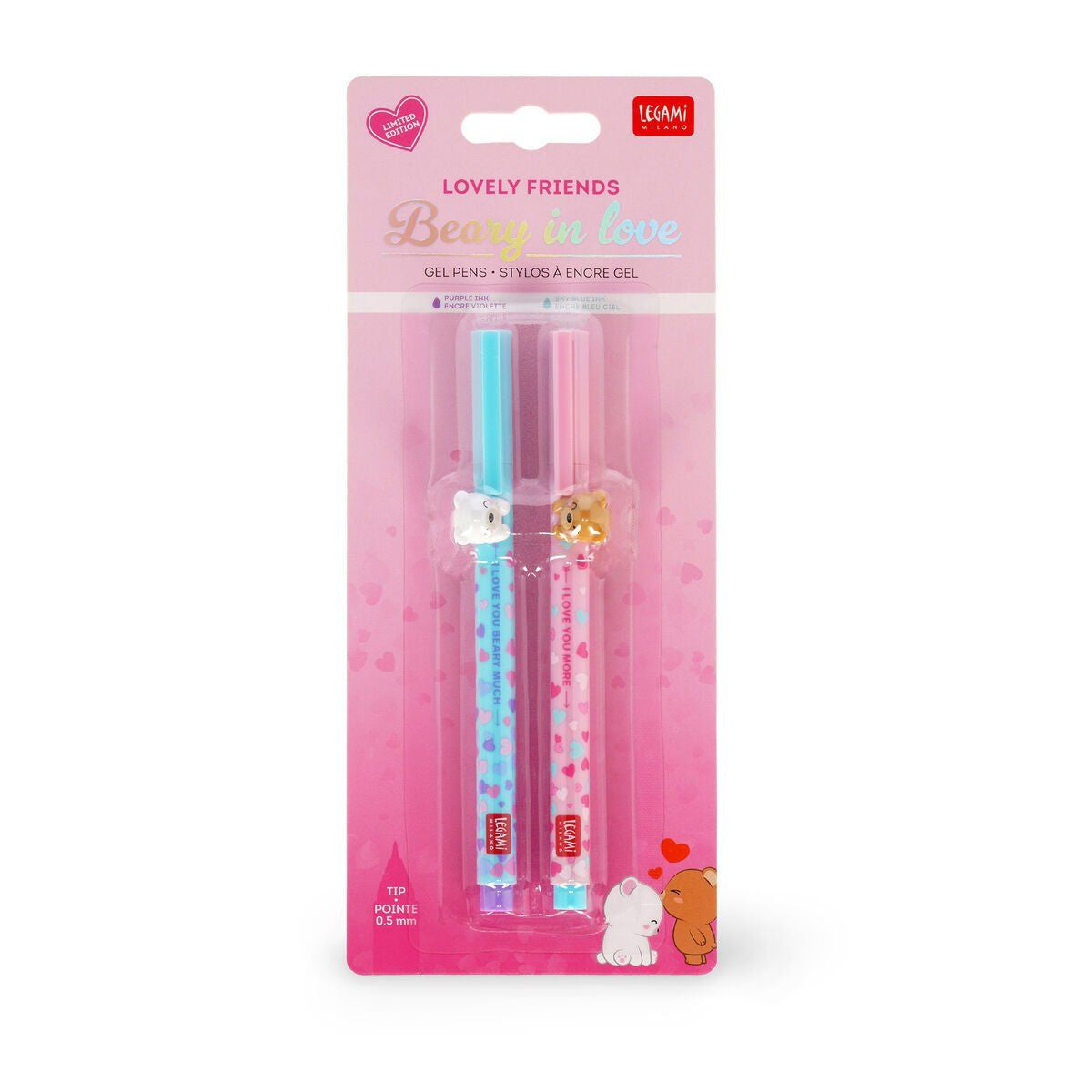 achat Set de 2 Stylos à Encre Gel - Beary in Love - Legami