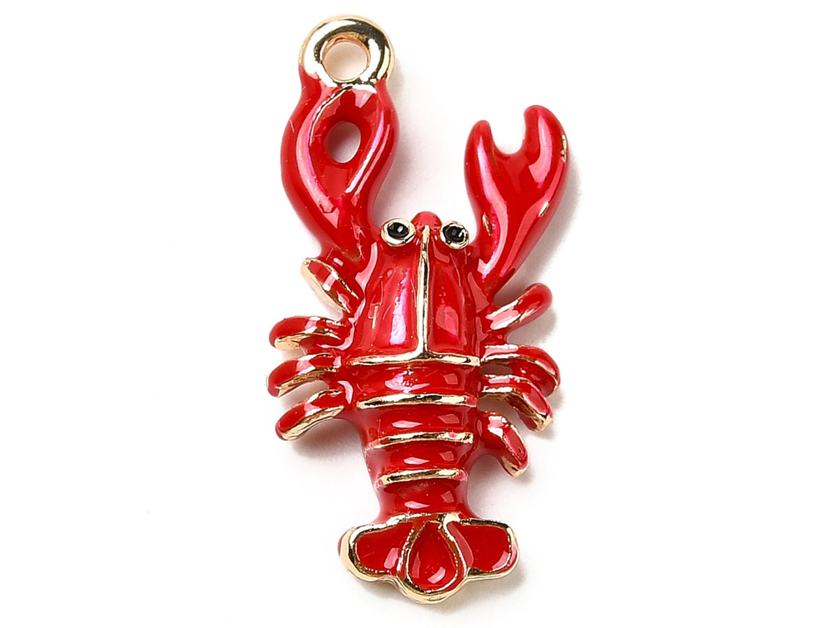 Achat Breloque émaillée homard rouge et doré