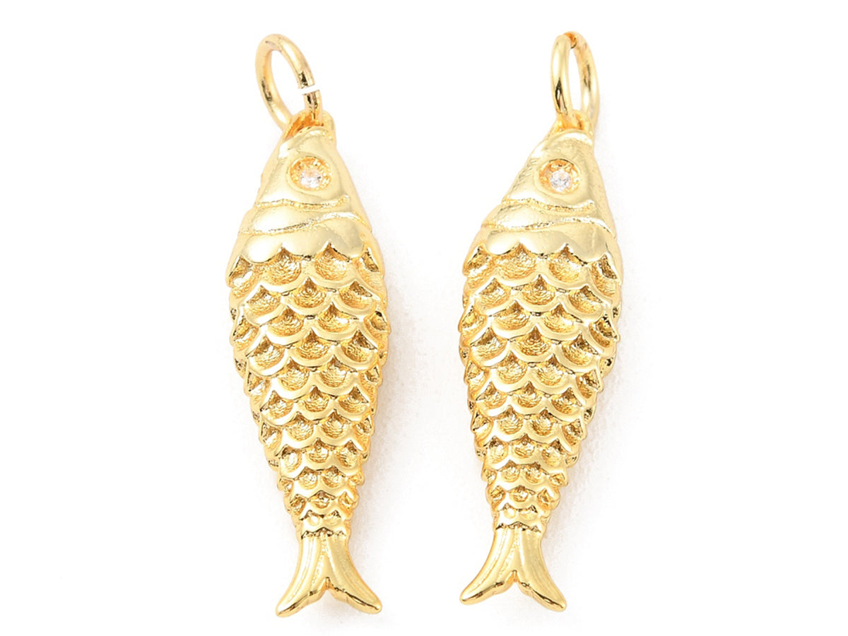 Achat Breloque poisson en laiton doré à l’or fin