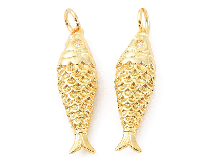 Achat Breloque poisson en laiton doré à l’or fin