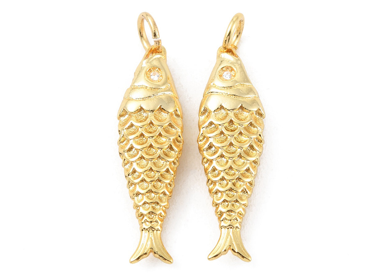 achat Breloque poisson en laiton doré à l’or fin