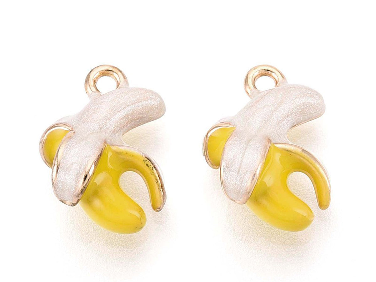 achat Breloque banane émaillée dorée