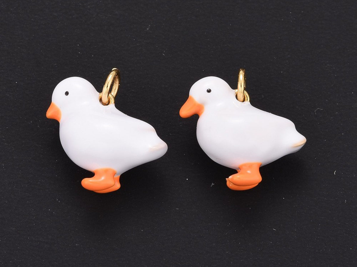 achat Breloque canard émaillé doré