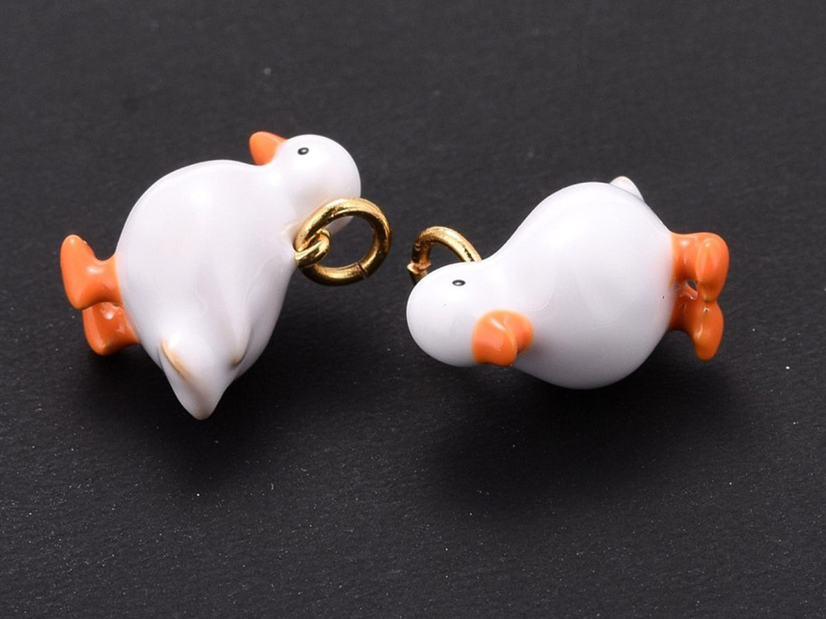 achat Breloque canard émaillé doré