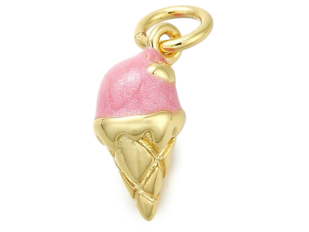 Achat Breloque glace émaillée en laiton doré à l’or fin