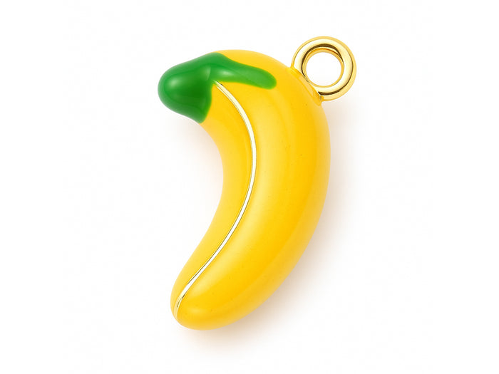 Achat Breloque banane émaillée en laiton doré à l’or fin