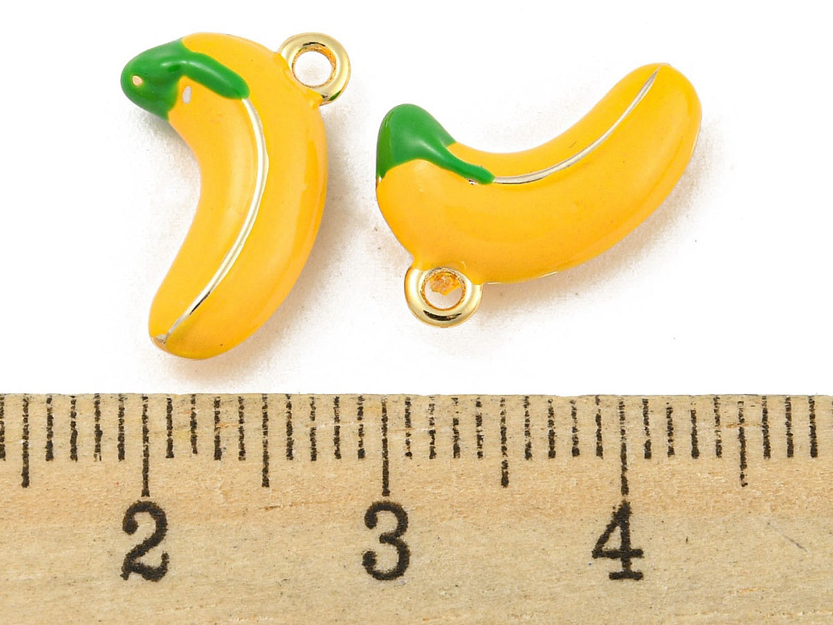 achat Breloque banane émaillée en laiton doré à l’or fin