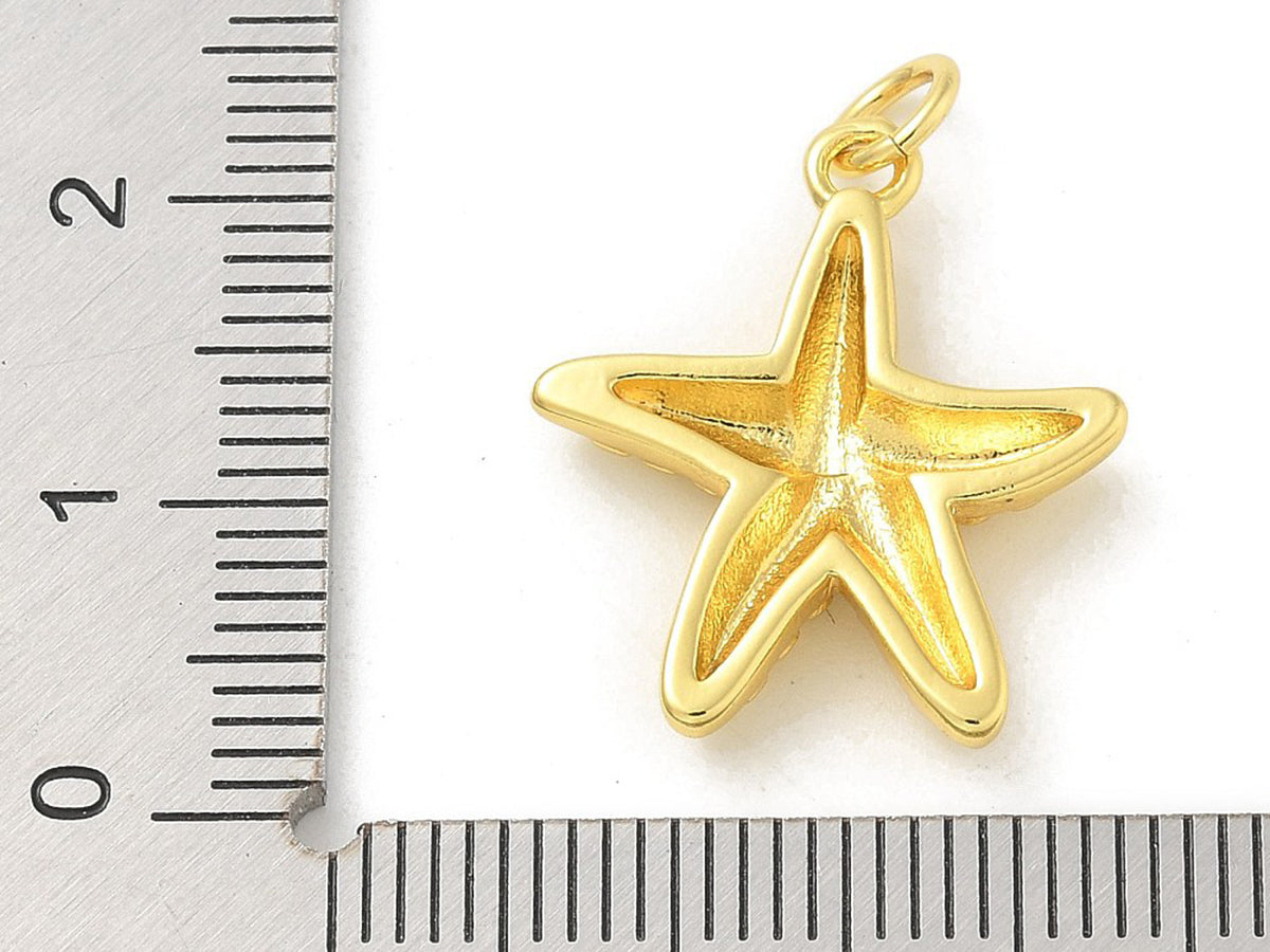 achat Breloque étoile de mer en laiton doré à l’or fin