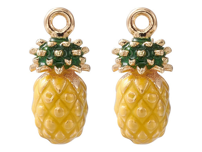 Achat Breloque ananas émaillée en laiton doré à l’or fin
