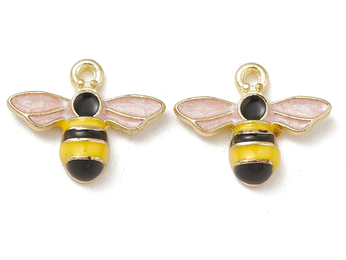achat Pendentif abeille en alliage doré avec émail noir