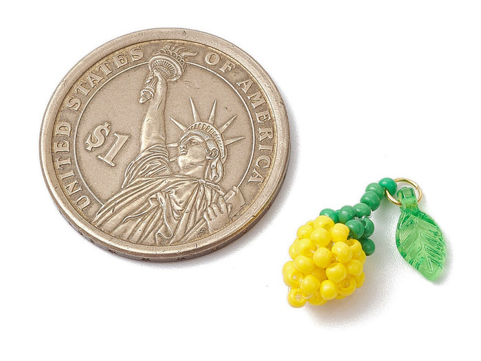 Achat Pendentif citron jaune en perles de rocailles