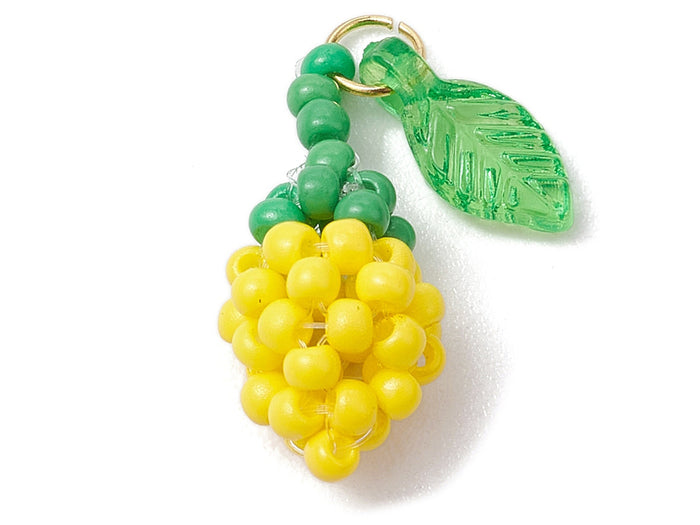 Achat Pendentif citron jaune en perles de rocailles