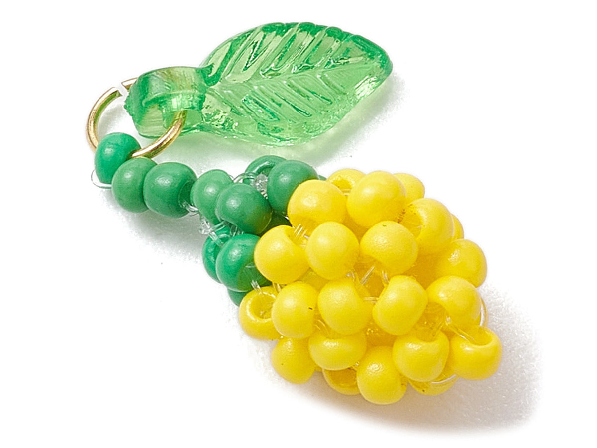 achat Pendentif citron jaune en perles de rocailles
