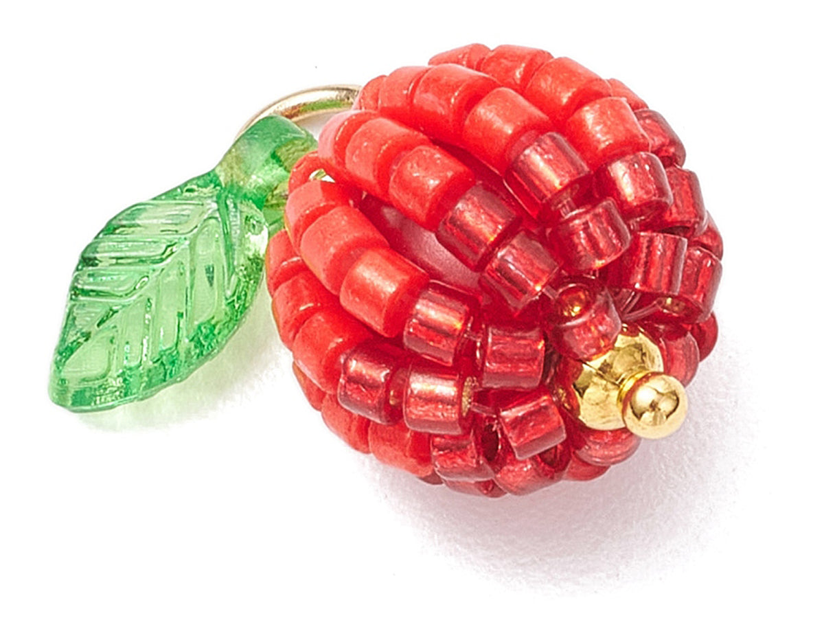 achat Pendentif pomme rouge en perles de rocaille nacrées