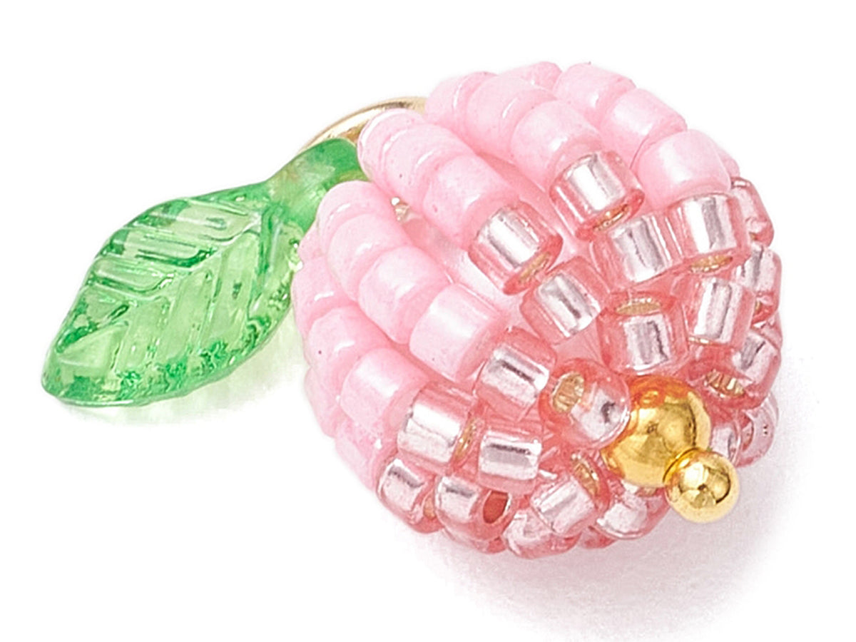 achat Pendentif pomme rose en perles de rocaille nacrées