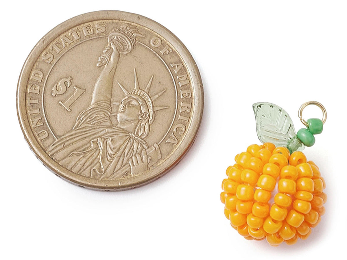 achat Pendentif orange en perles de rocaille