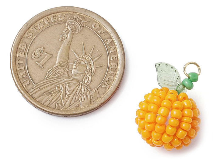 Achat Pendentif orange en perles de rocaille