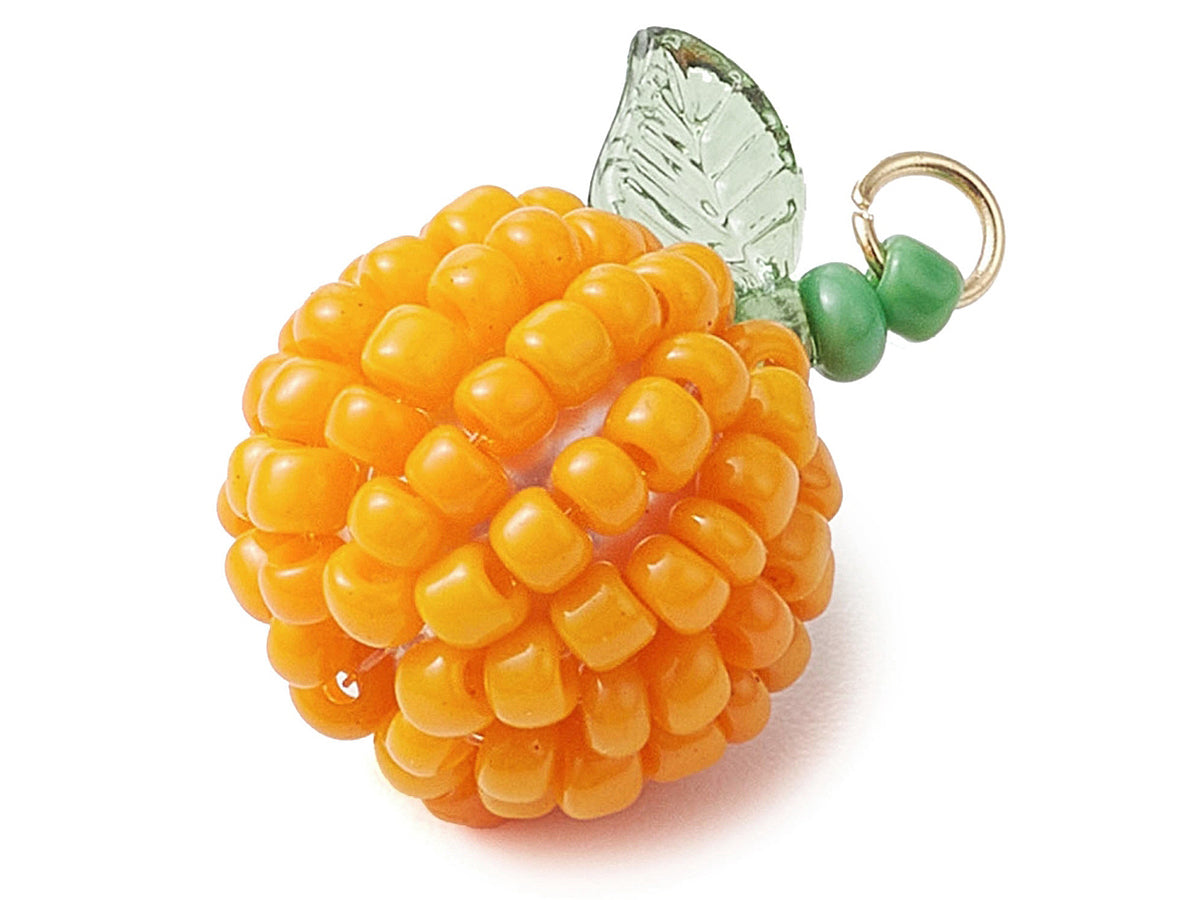 achat Pendentif orange en perles de rocaille