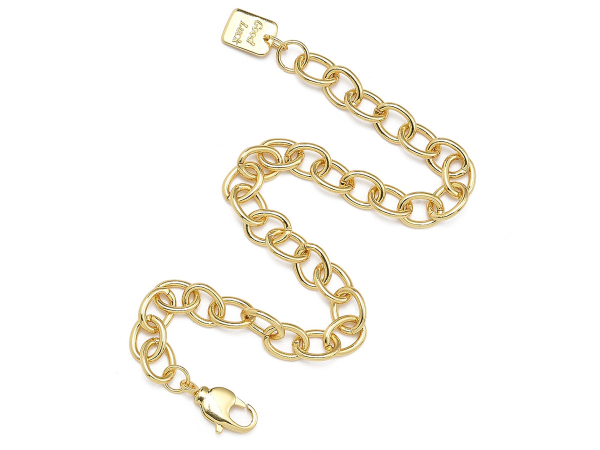Achat Bracelet chaîne gourmette en laiton doré à l’or fin – 21 cm
