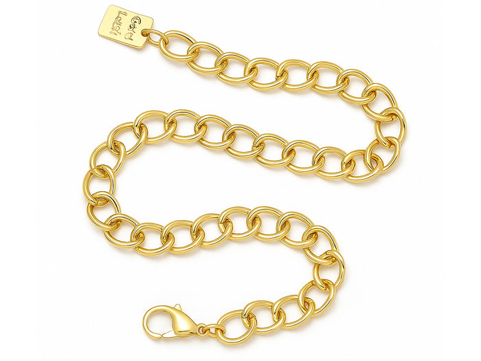 Achat Bracelet chaîne gourmette en laiton doré à l’or fin – 21 cm