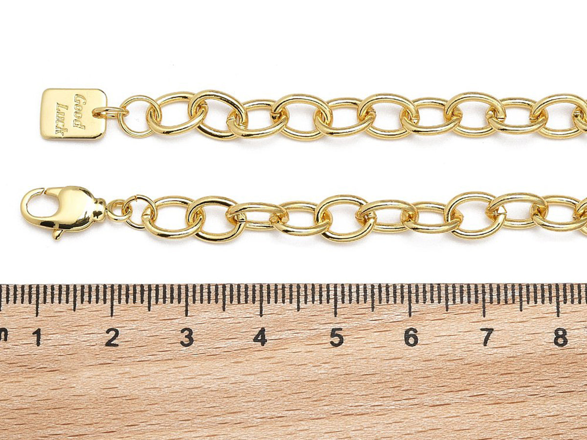 achat Bracelet chaîne gourmette en laiton doré à l’or fin – 21 cm