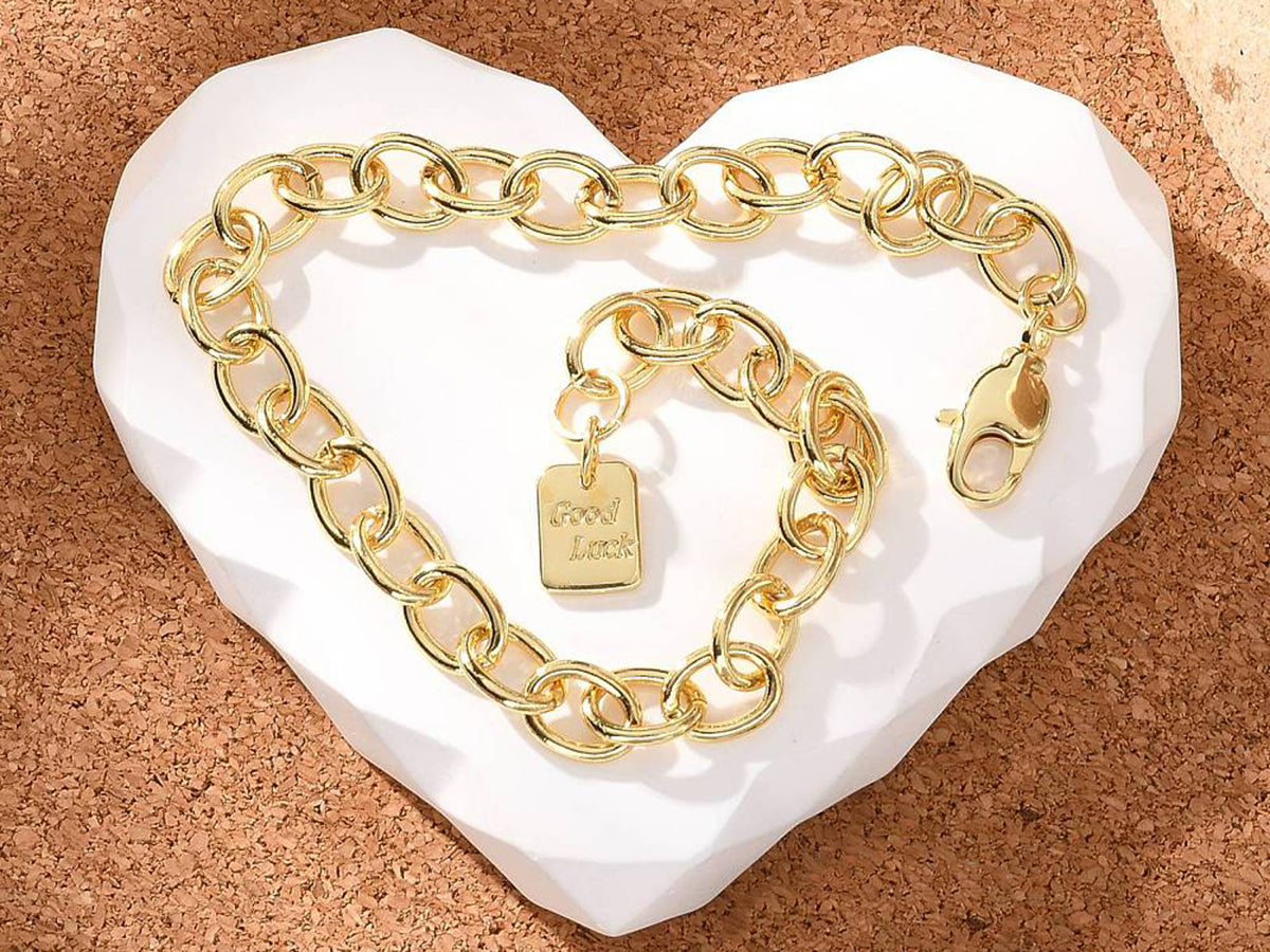 achat Bracelet chaîne gourmette en laiton doré à l’or fin – 21 cm