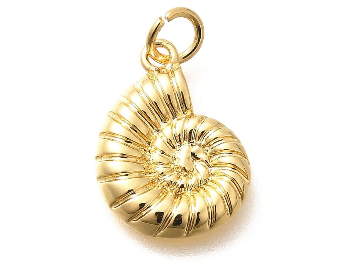 Achat Breloque coquillage orné de strass en laiton doré à l’or fin