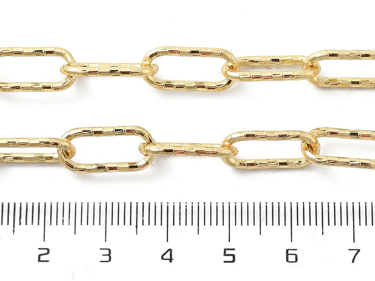 achat Collier chaîne à maillons texturés en laiton doré à l’or fin – 43,3 cm