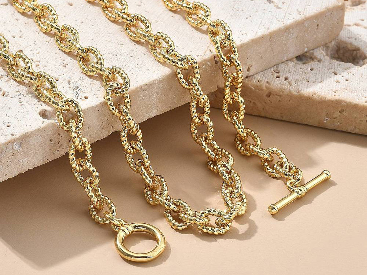 Achat Collier chaîne câble en laiton doré à l’or fin