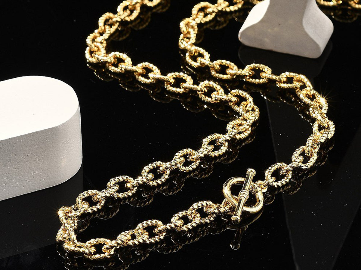 achat Collier chaîne câble en laiton doré à l’or fin