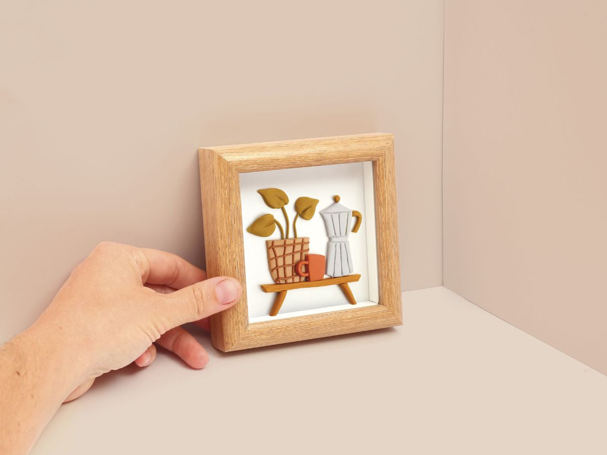 achat Cadre déco en FIMO - Modèle Cafetière