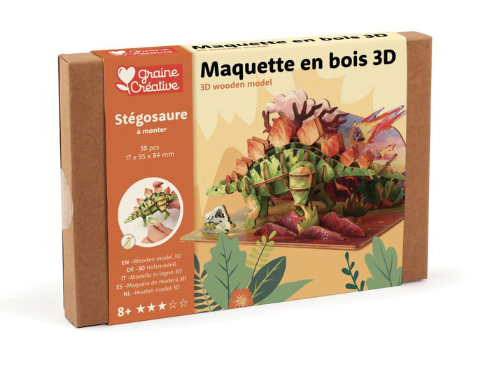Achat Maquette en bois 3D - Stégosaure