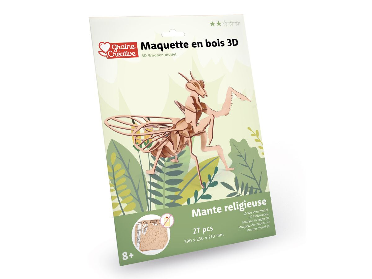 Achat Maquette en bois 3D - Mante religieuse