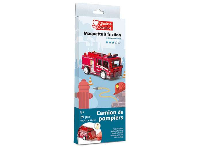 Achat Maquette 3D Bois - Camion de pompiers à construire