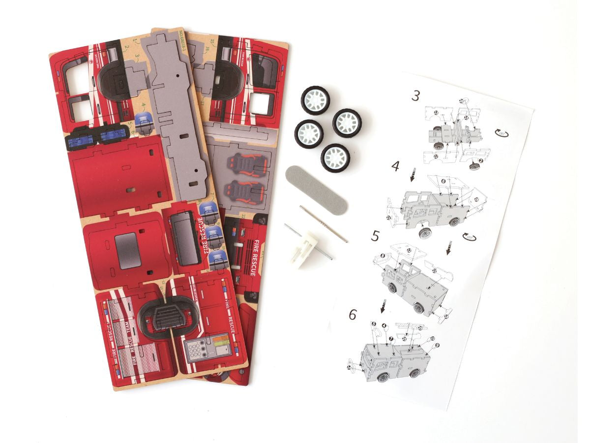 achat Maquette 3D Bois - Camion de pompiers à construire