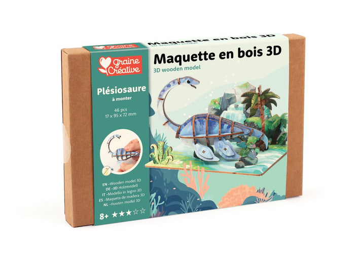 Achat Maquette en bois 3D - Plésiosaure