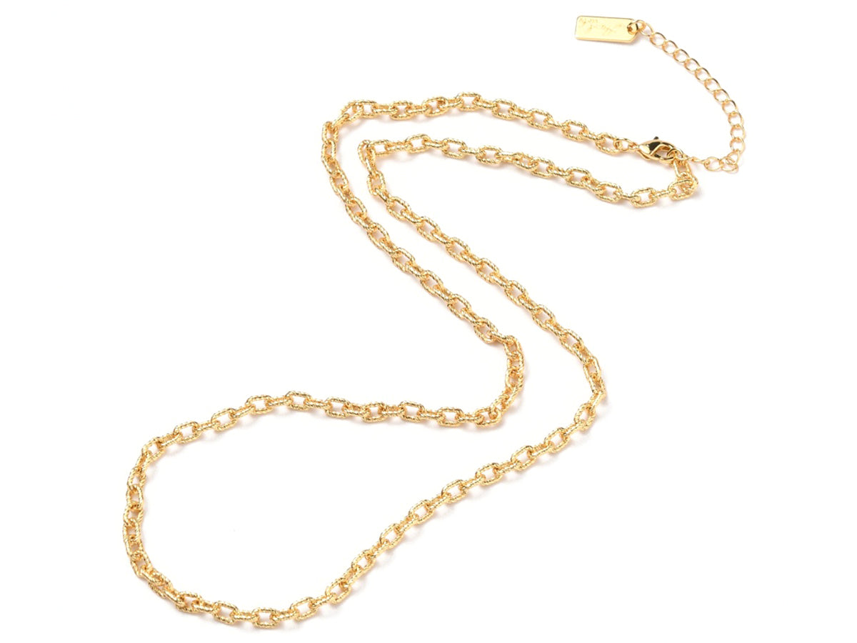 Achat Collier chaîne câble en laiton doré à l’or fin