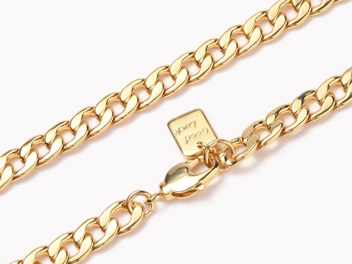 Achat Collier chaîne cubaine en laiton doré à l’or fin