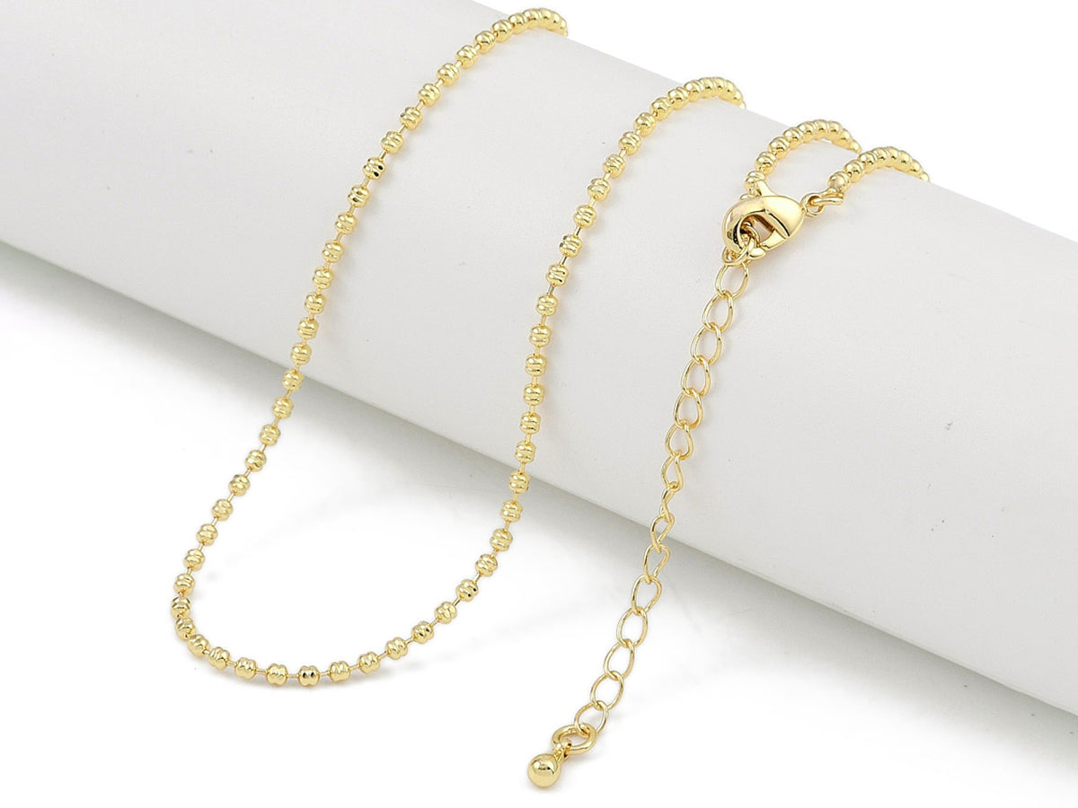 Achat Collier chaîne boule en laiton doré à l’or fin