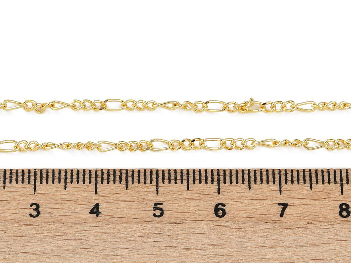 achat Collier chaîne figaro en laiton doré à l’or fin