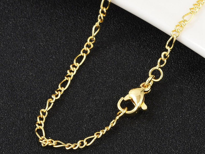 Achat Collier chaîne figaro en laiton doré à l’or fin
