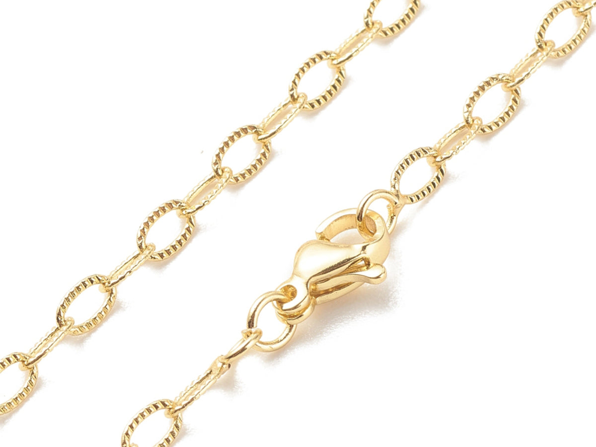 achat Collier chaîne câble en laiton doré à l’or fin