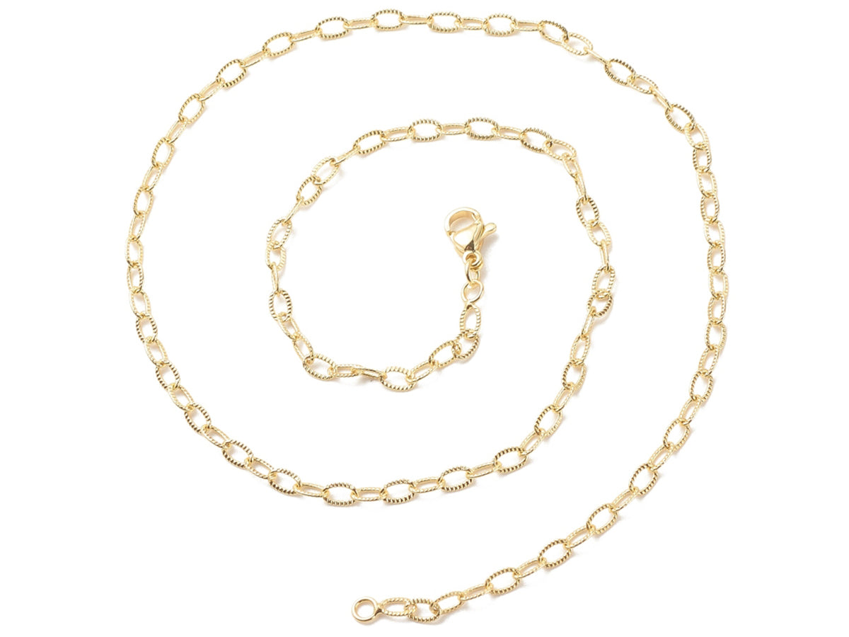 achat Collier chaîne câble en laiton doré à l’or fin