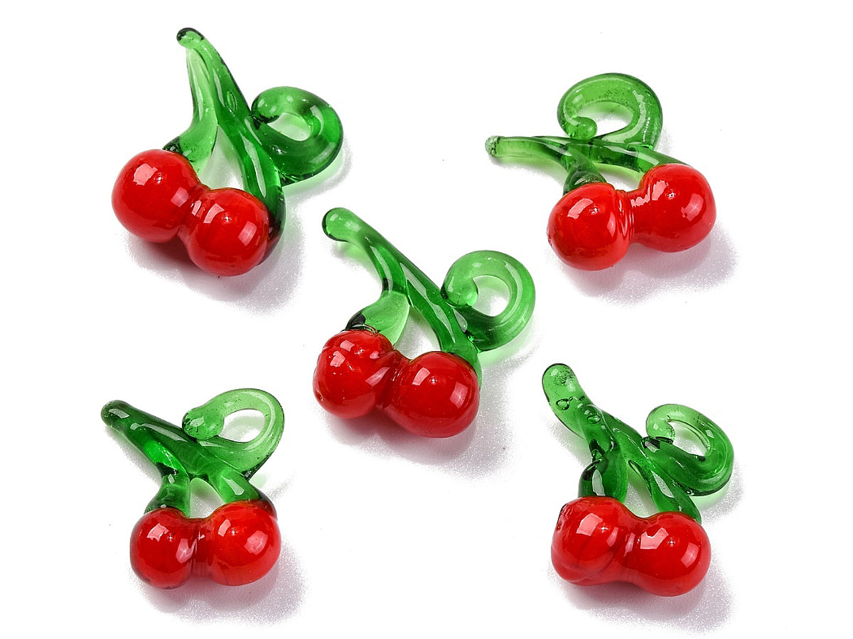 achat Pendentif cerise en verre