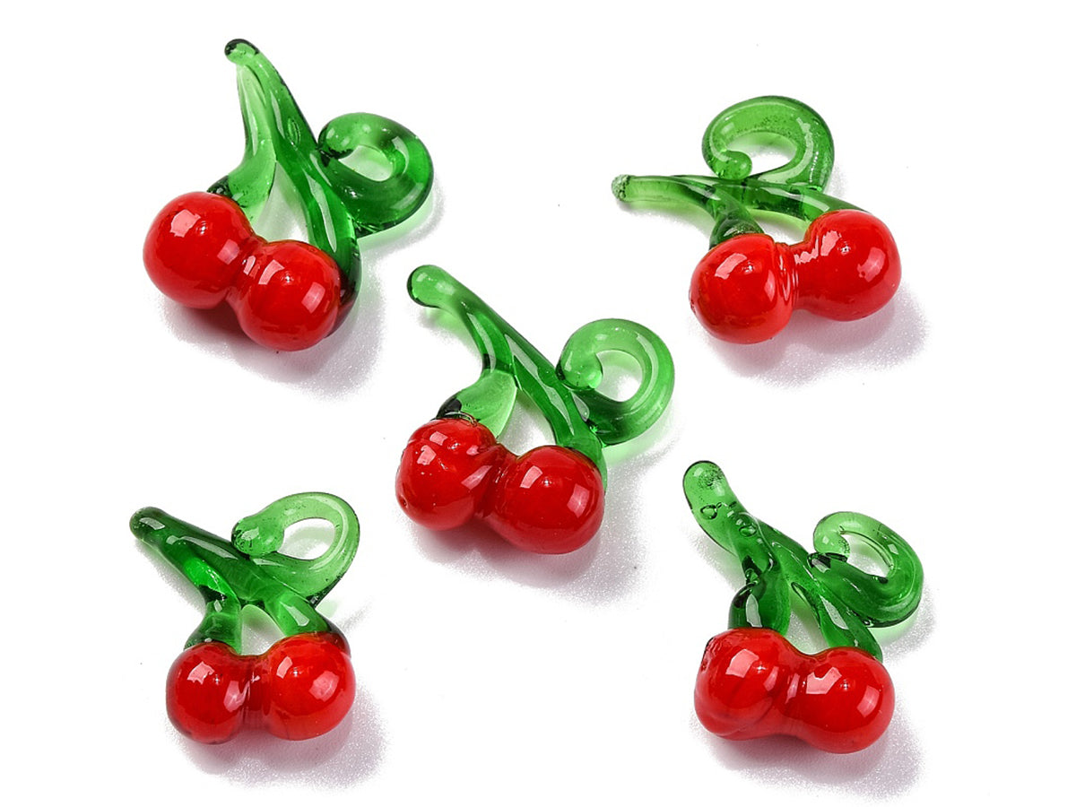 achat Pendentif cerise en verre