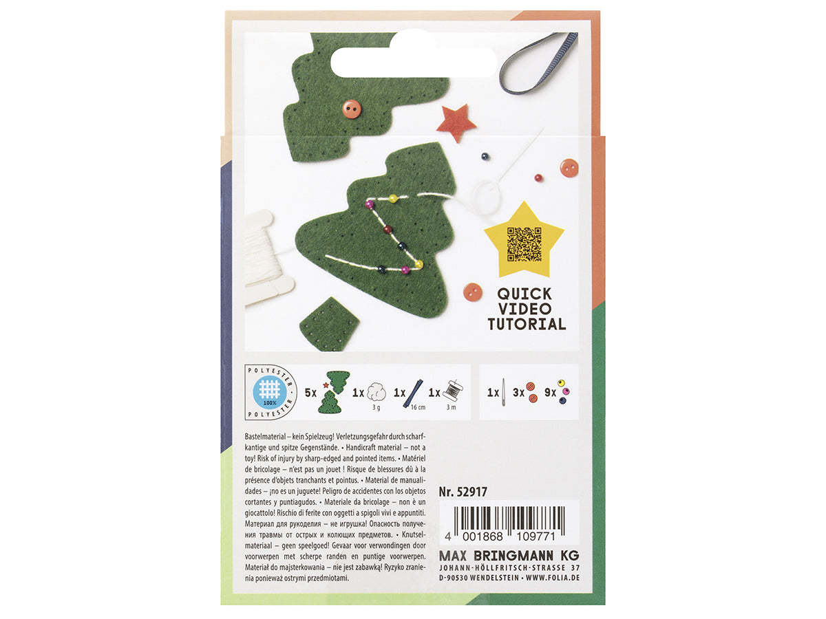 Achat Mini kit de feutrine pour créer un sapin de Noël décoratif