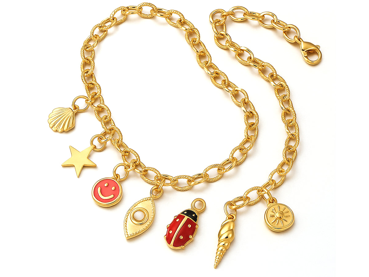 achat Collier chaîne cable texturée en acier inoxydable 304 doré à l’or fin