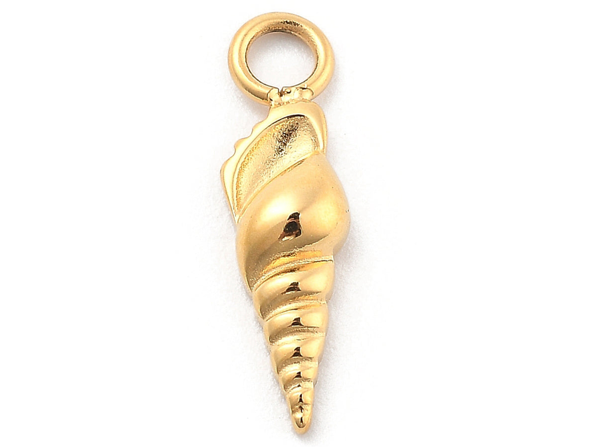 achat Pendentif coquillage plaqué or 14 K en acier inoxydable 304