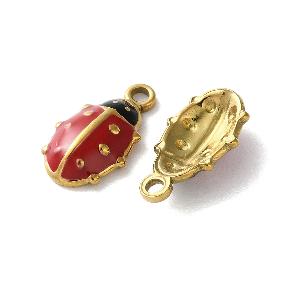 24 Breloques Coccinelle En Alliage - Porte-clés, Pendentifs Porte-Bonheur Pour DIY Bijoux Et Décoration